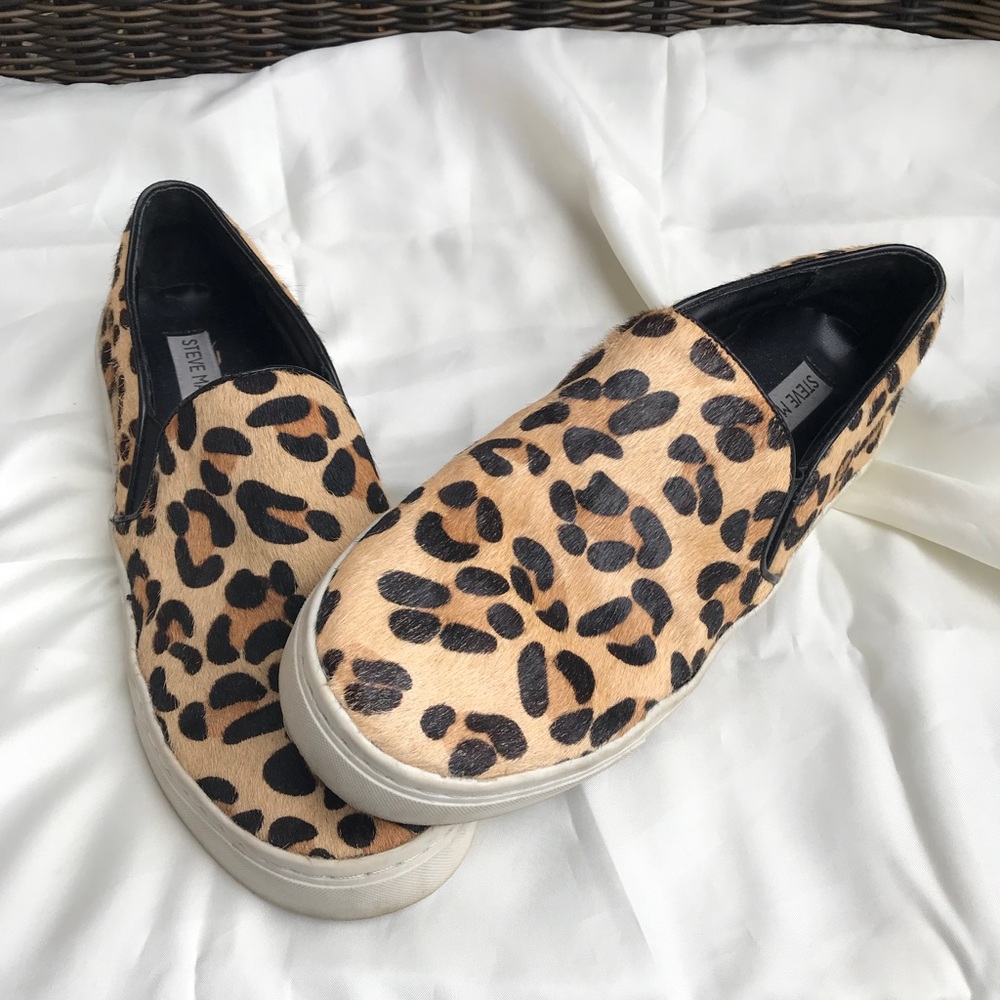 Steve Madden Leopard Fur Gardenn Slip Ons